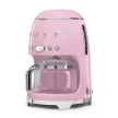 SMEG 50's Style DCF02PKEU rózsaszín retro design filteres kávéfőző