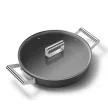 Smeg DPF2812BLM fekete tapadásmentes alacsony lábas üveg fedővel