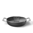 Smeg DPF2812BLM fekete tapadásmentes alacsony lábas üveg fedővel
