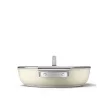 Smeg DPF2812CRM krémszínű tapadásmentes alacsony lábas üveg fedővel