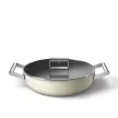 Smeg DPF2812CRM krémszínű tapadásmentes alacsony lábas üveg fedővel