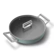 Smeg DPF2812EGM smaragdzöld tapadásmentes alacsony lábas üveg fedővel