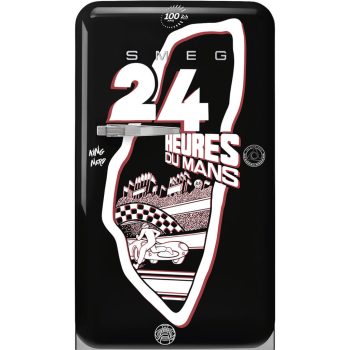   50'S STYLE FAB10RDLM6 Le Mans mintás 122l-es retro design hűtőszekrény fagyasztóval