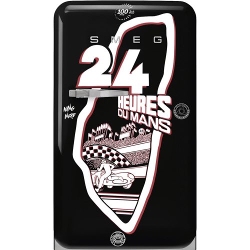 50'S STYLE FAB10RDLM6 Le Mans mintás 122l-es retro design hűtőszekrény fagyasztóval