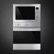 SMEG Selezione FMI425X fekete inox beépíthető mikrohullámú sütő