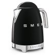 SMEG 50's Style KLF04BLEU fekete retro design hőfokszabályzós vízforraló