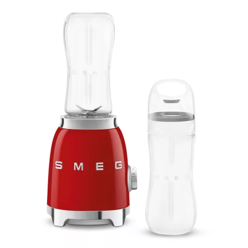  2 palackkalSMEG 50's Style PBF01RDEU piros retro design smoothie készítő mini turmixgép