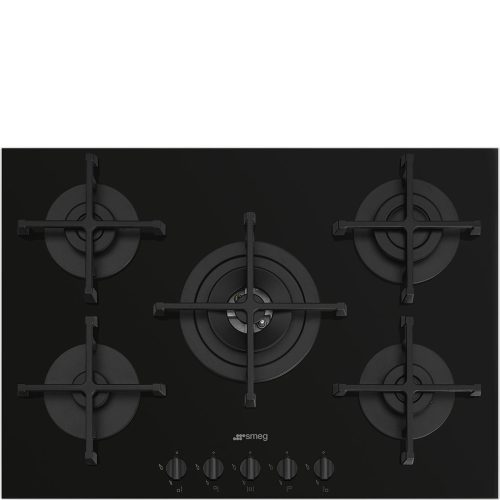 SMEG Selezione PV275B Fekete beépíthető gáz főzőlap wok égővel
