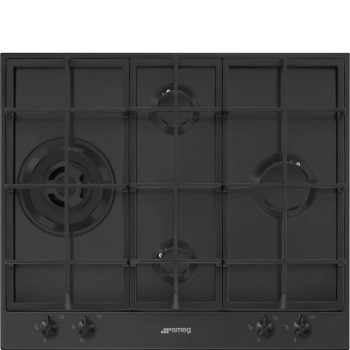 SMEG Classica PX364LMB Fekete beépíthető gáz főzőlap wok égővel