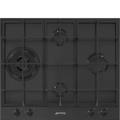 SMEG Classica PX364LMB Fekete beépíthető gáz főzőlap wok égővel