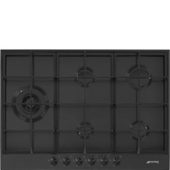 SMEG Classica PX375LMB matt fekete beépíthető gáz főzőlap wok égővel