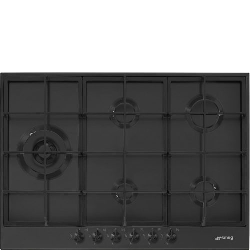 SMEG Classica PX375LMB matt fekete beépíthető gáz főzőlap wok égővel