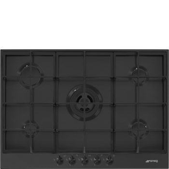 SMEG Classica PX375MB matt fekete beépíthető gáz főzőlap wok égővel