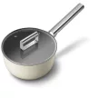 Smeg SPF2012CRM krémszínű tapadásmentes sauce pan nyeles lábas üveg fedővel