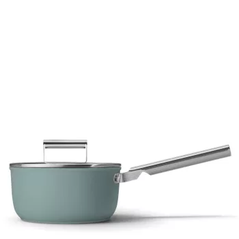 Smeg SPF2012EGM smaragdzöld tapadásmentes sauce pan nyeles lábas üveg fedővel