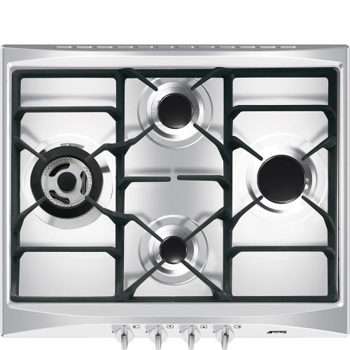 SMEG Selezione SR264XGH2 inox klasszikus beépíthető gáz főzőlap
