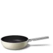 Smeg WOF3002CRM krémszínű tapadásmentes wok serpenyő