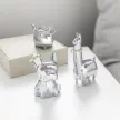 ZOOLA FRANCHIE ezüst színű polírozott tömör fém gyűrűtartó francia bulldog figura
