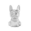 ZOOLA FRANCHIE ezüst színű polírozott tömör fém gyűrűtartó francia bulldog figura