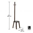 UMBRA PILLAR STOOL 1014257-048 barna-fekete sámli és kabátakasztó álló fogas