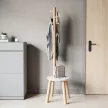 UMBRA PILLAR STOOL 1014257-668 fehér-natúr fa sámli és kabátakasztó álló fogas