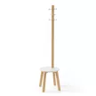 UMBRA PILLAR STOOL 1014257-668 fehér-natúr fa sámli és kabátakasztó álló fogas