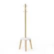 UMBRA PILLAR STOOL 1014257-668 fehér-natúr fa sámli és kabátakasztó álló fogas