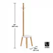 UMBRA PILLAR STOOL 1014257-668 fehér-natúr fa sámli és kabátakasztó álló fogas