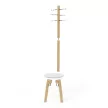 UMBRA PILLAR STOOL 1014257-668 fehér-natúr fa sámli és kabátakasztó álló fogas