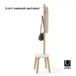 UMBRA PILLAR STOOL 1014257-668 fehér-natúr fa sámli és kabátakasztó álló fogas