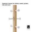 UMBRA PILLAR STOOL 1014257-668 fehér-natúr fa sámli és kabátakasztó álló fogas