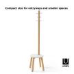 UMBRA PILLAR STOOL 1014257-668 fehér-natúr fa sámli és kabátakasztó álló fogas