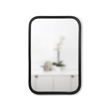 UMBRA HUB RECTANGLE 1014800-040-U40 Fekete lekerekített sarkú fali tükör