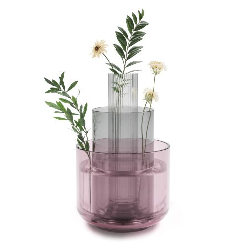 UMBRA LAYLA 1017035-022 lila-szürke-átlátszó 3db-os váza szett