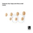 UMBRA DOTSY 1018114-668 Fehér-Természetes fa fali fogas akasztó