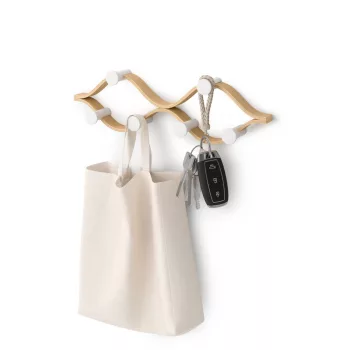 UMBRA MONTAGE 1021053-668 természetes fa-fehér fali fogas akasztó