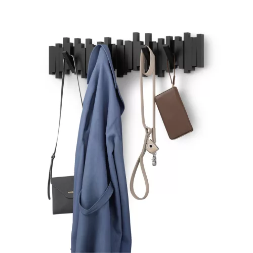 UMBRA STICKS 8 1023536-040 fekete kihajtható fali akasztó fogas