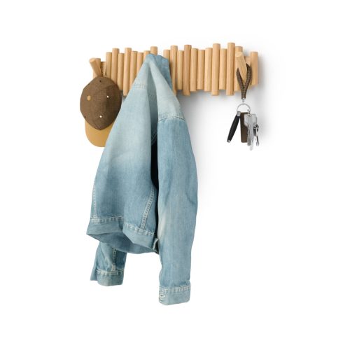 UMBRA PICKET 8 1023554-390 natúr fa színű kihajtható fali fogas akasztó