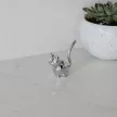 ZOOLA CAT ezüst színű polírozott tömör fém gyűrűtartó cica figura