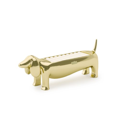DACHSIE arany fém gyűrűtartó tacskó figura