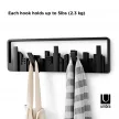 UMBRA SKYLINE 318190-040 Fekete kihajtható faldekor fali fogas akasztó