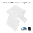 UMBRA MAGINO 322720-165 átlátszó designer hokedli könyvtartó polccal