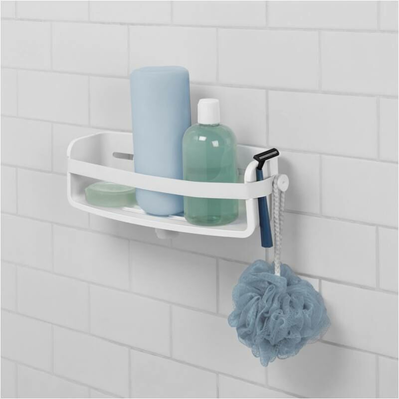 csempefúrás nélkül falra rögzíthető fürdőszobai kis polc zuhanyzó kellékekkel